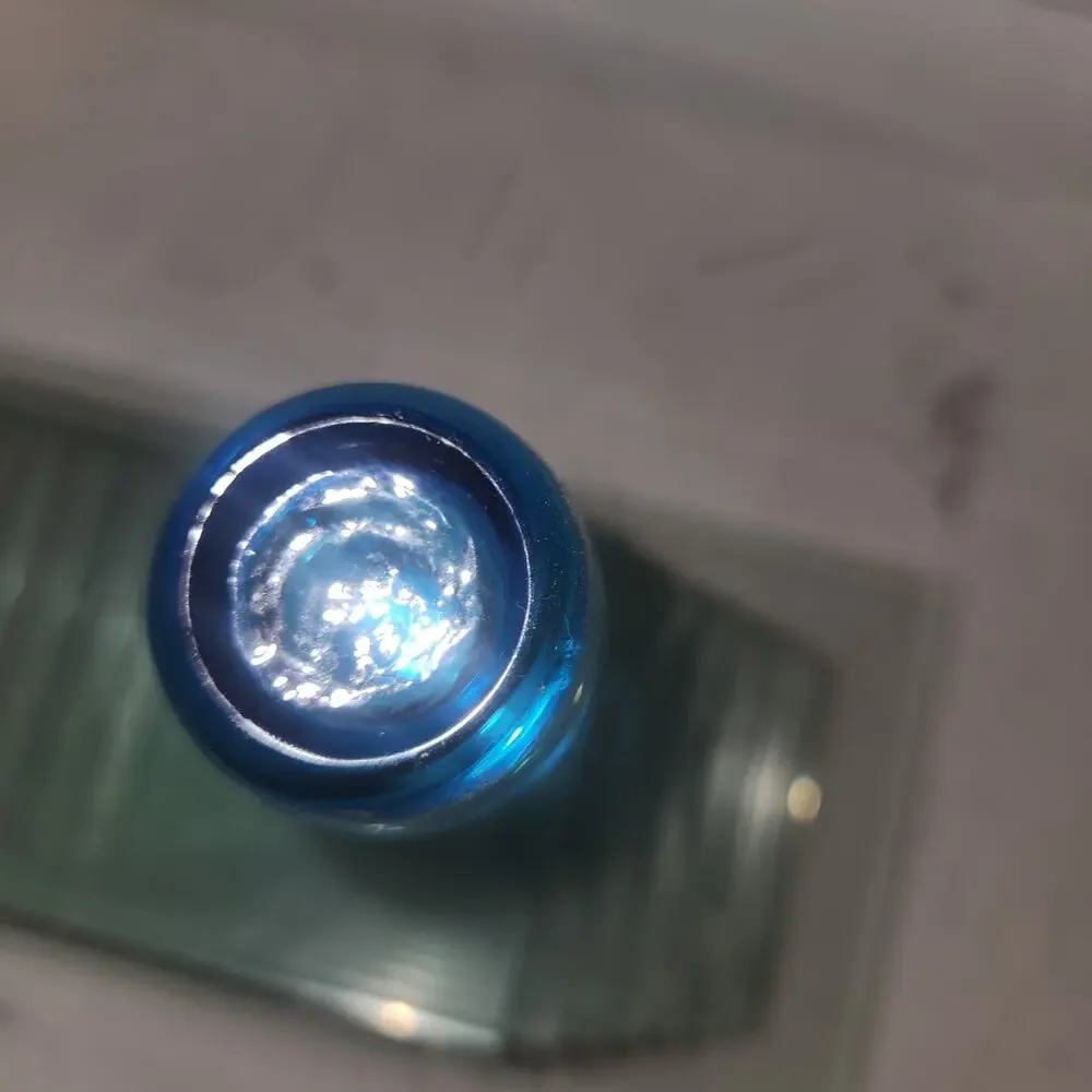 Vintage Blue Etched Shot Glass